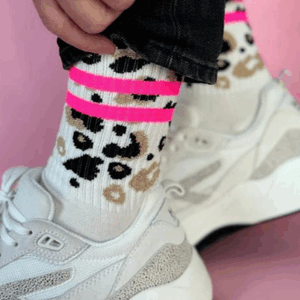 Socken Leo allover NEON Pink S (35 - 38)