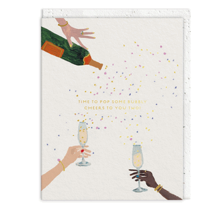 Time to pop some bubbly, cheers to you two! Karte