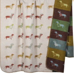 pad Kuscheldecke DACKEL 150/200 cm, beige/bunt